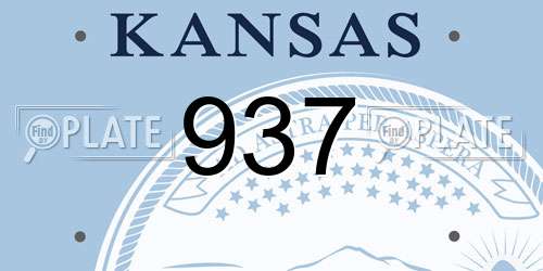 937 Kansas License Plate