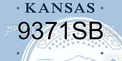 9371SB Kansas License Plate