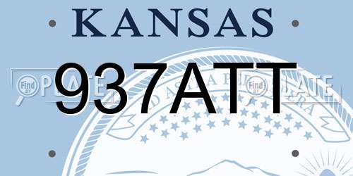 937ATT Kansas License Plate