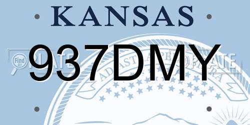 937DMY Kansas License Plate