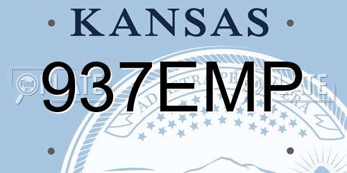 937EMP Kansas License Plate