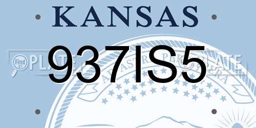 937IS5 Kansas License Plate