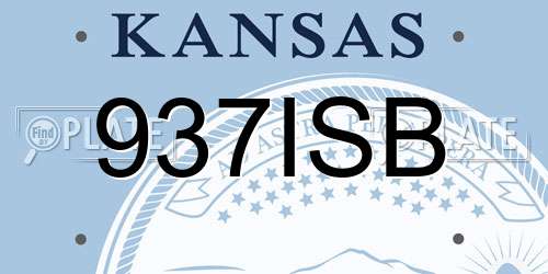 937ISB Kansas License Plate