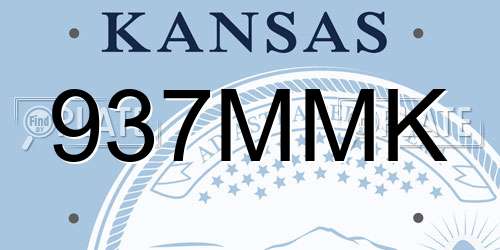 937MMK Kansas License Plate