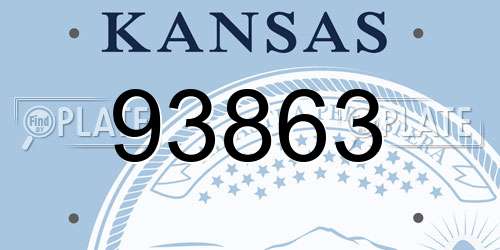 93863 Kansas License Plate