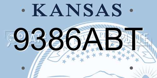 9386ABT Kansas License Plate