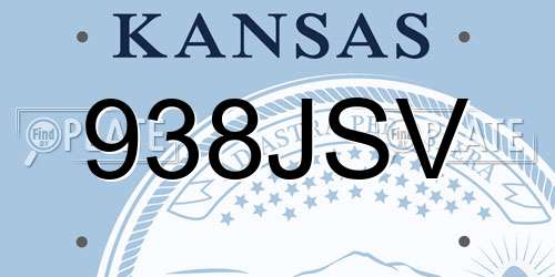 938JSV Kansas License Plate