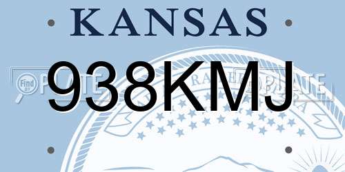 938KMJ Kansas License Plate