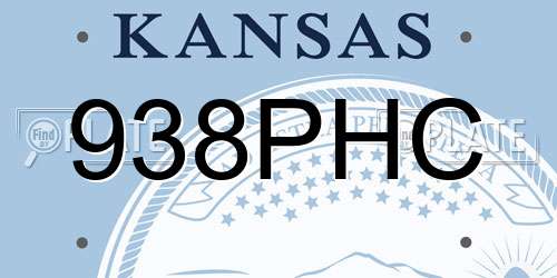 938PHC Kansas License Plate