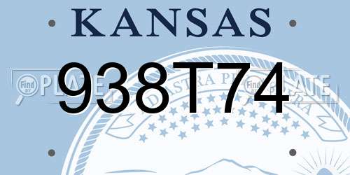 938T74 Kansas License Plate