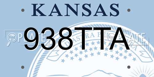 938TTA Kansas License Plate