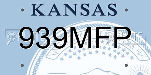 939MFP Kansas License Plate