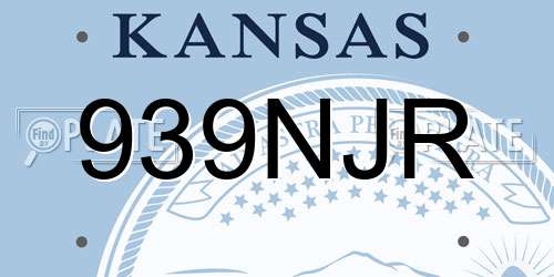 939NJR Kansas License Plate
