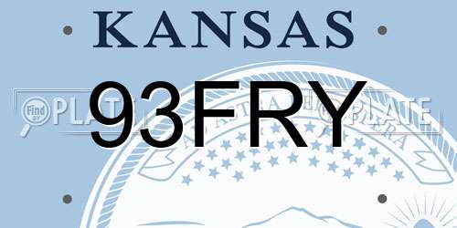 93FRY Kansas License Plate