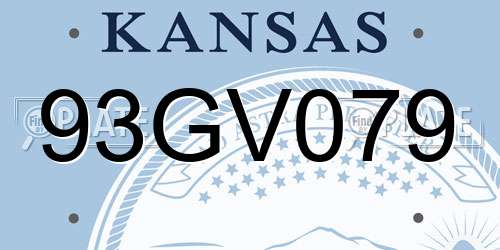 93GV079 Kansas License Plate
