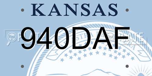 940DAF Kansas License Plate