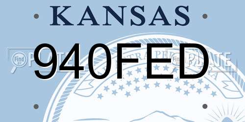 940FED Kansas License Plate