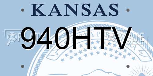940HTV Kansas License Plate
