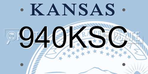 940KSC Kansas License Plate
