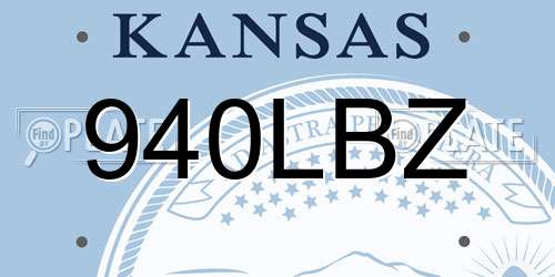 940LBZ Kansas License Plate
