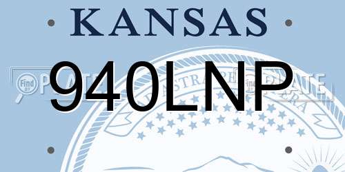 940LNP Kansas License Plate