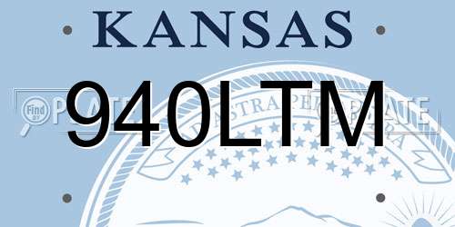 940LTM Kansas License Plate