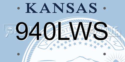 940LWS Kansas License Plate