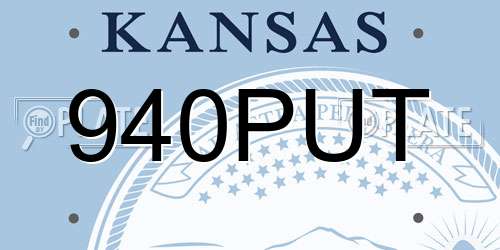 940PUT Kansas License Plate