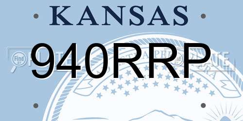 940RRP Kansas License Plate