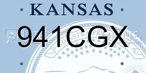 941CGX Kansas License Plate