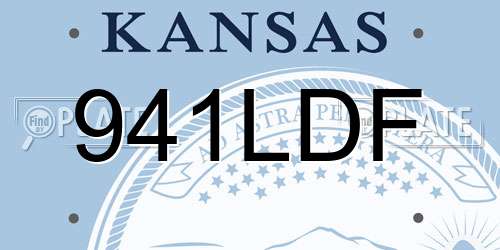 941LDF Kansas License Plate