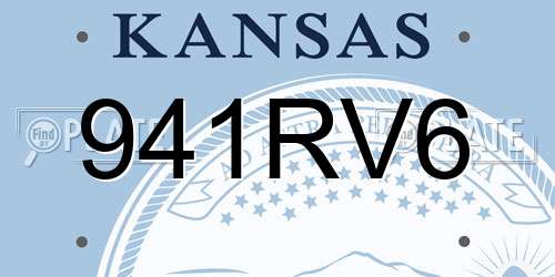 941RV6 Kansas License Plate