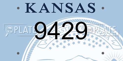 9429 Kansas License Plate