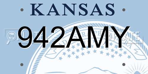 942AMY Kansas License Plate