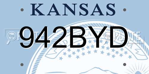942BYD Kansas License Plate