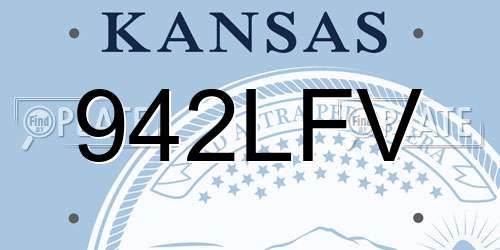 942LFV Kansas License Plate