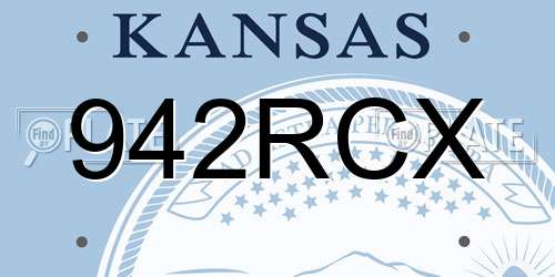 942RCX Kansas License Plate