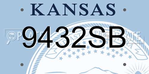 9432SB Kansas License Plate