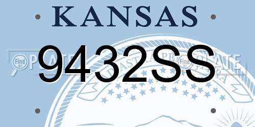 9432SS Kansas License Plate