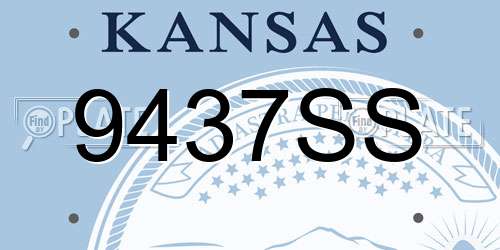 9437SS Kansas License Plate
