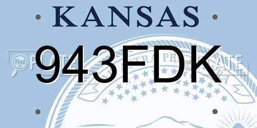 943FDK Kansas License Plate
