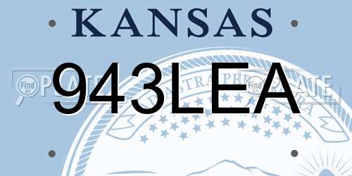 943LEA Kansas License Plate