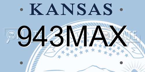 943MAX Kansas License Plate