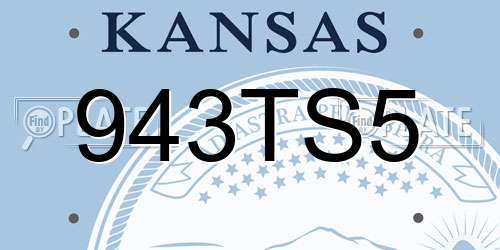 943TS5 Kansas License Plate