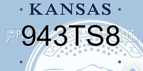 943TS8 Kansas License Plate