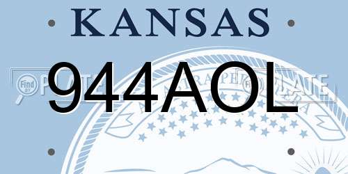 944AOL Kansas License Plate
