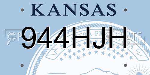 944HJH Kansas License Plate
