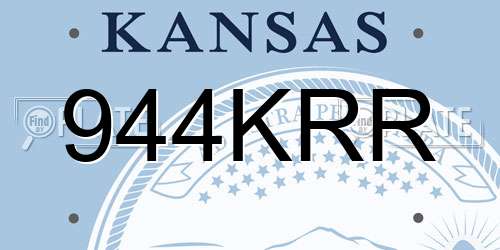 944KRR Kansas License Plate