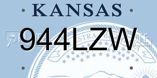 944LZW Kansas License Plate