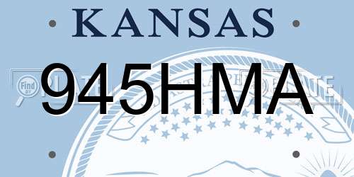 945HMA Kansas License Plate